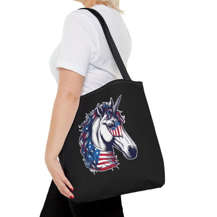 Patriotic Unicorn Gift Tote | American Flag Election Grocery Bag | United States Flag Freedom Lovers Office Travel Carrier | Patriot Sack