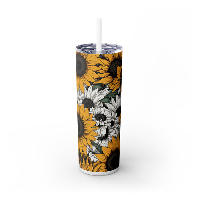 SUNFLOWERS GARDEN Skinny Tumbler - Flower Patch Car Traveler Cup