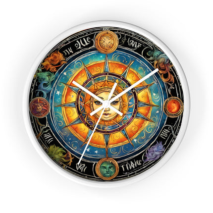 CELESTIAL COSMIC SUN Wall Clock - Galaxy Stars Astronomy Decor