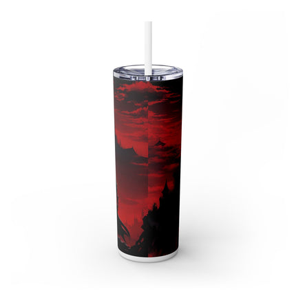 STANDING AT THE PRECIPICE OF EVIL - Video Game Inspired Insulated Skinny Tumbler