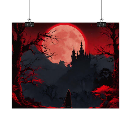 CURSED RING OF LUNAR BLOOD - Video Game Inspired Dracula Castle Poster