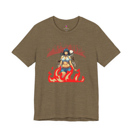 MANIPULATING THE FLAMES OF DESIRE T-Shirt - Anime Girl Fire Art Tee