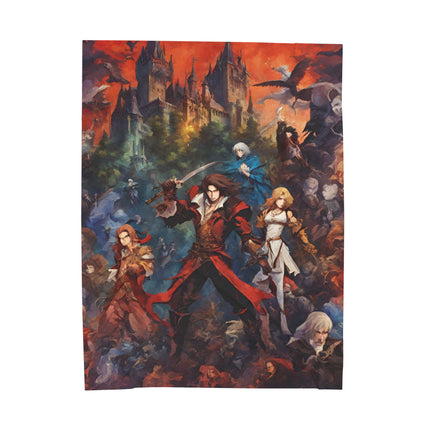 CONQUERORS OF NIGHT EMERGE AT DUSK Video Game Inspired Abstract Collage Blanket