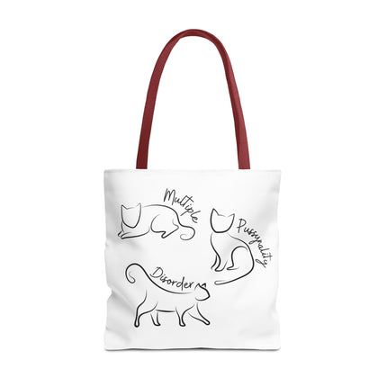 Cat Tote Bag | Cat Lovers Gift Bag | Multiple PUSSYNALITY Disorder Grocery Bag | Mental Health Humor | Two Sided Animal Owner Tote