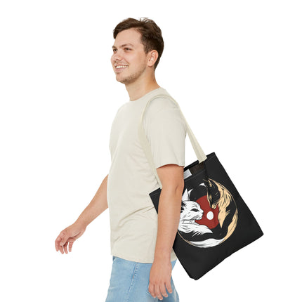 Cat Lovers Tote | Moon Lit Love Cat Grocery Bag | Feline Frisky Office Travel Carrier | Moonlight Kittens Cotton Traveler Tote