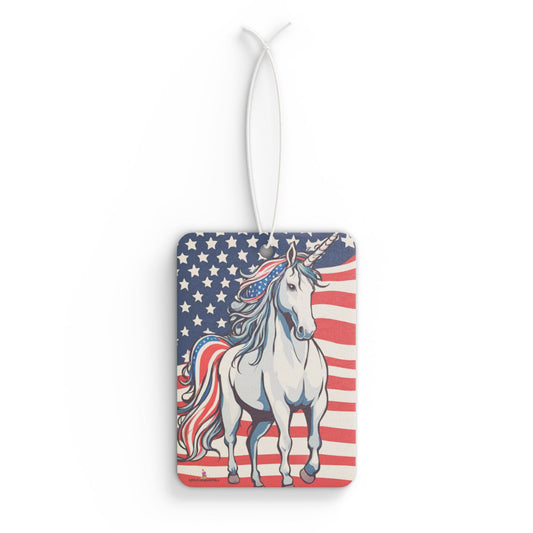 Red White & Blue Patriotic Unicorn Car Air Freshener, American Flag Freedom Horse Scented Gift, Stars and Stripes U.S. Truck Auto Accessory