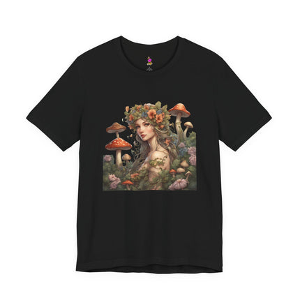 FLOWER FANTASY GARDEN MAIDEN T-Shirt - Whimsical Botanical Art Tee