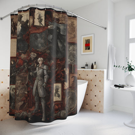 PORTRAITS OF INEVITABLE LEGACY Video Game Inspired Abstract Collage Shower Curtain