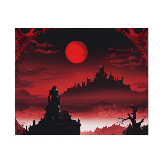 Castlevania Belmont Video Game Room Wall Decor | What A Horrible Night to Traverse the Darkness Art | Dracula Castle Vampire Wall Hanging