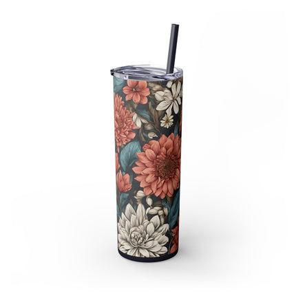 FLORAL BEAUTY Skinny Tumbler - Fitness Exercise Workout Drink Traveler