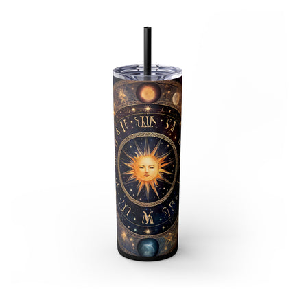SUN & MOON PHASES Skinny Tumbler - Lunar Cycle Astronomy Night Sky Galaxy Cup
