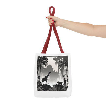 GIRAFFE SILHOUETTE Tote - Savannah Forest Shadow Nature Scene Travel Bag