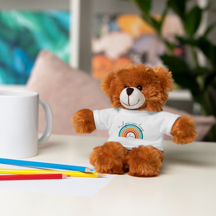 FIND YOUR INNER HAPPY PLACE Inspirational Rainbow Stuffed Animal