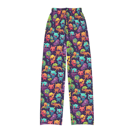 Kids Zombie Pajama Pants | Vintage 90's Style Retro Monster Gross Out Bed Time Wear | Cute Furry Fuzzy Yucky Beast Child Night Bottoms