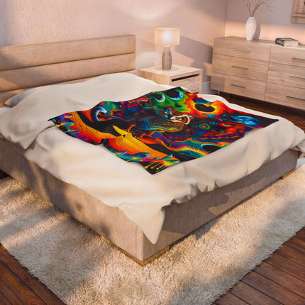 PSYCHEDELIC BUNNOWFLY Trippy Lush Blanket