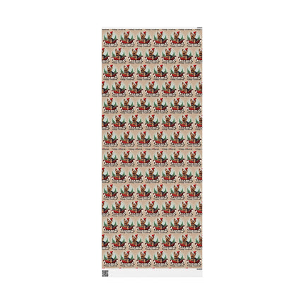 Dog Christmas Wrapping Paper, Yorkshire Terrier Sled Xmas Wrap, Santa Hat Yorkie Gift Wrap, Holiday Gift Wrap Roll