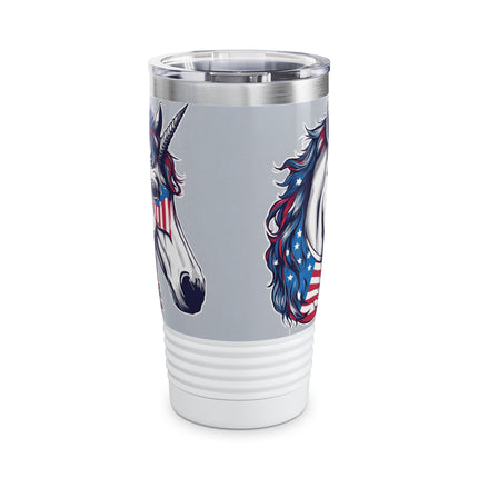 REPUBLICORN PATRIOTIC UNICORN Tumbler - American Flag Freedom Loving Traveler Cup