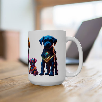 Cosmic Warrior Dogs, Galactic Crystal Guardian Coffee Mug