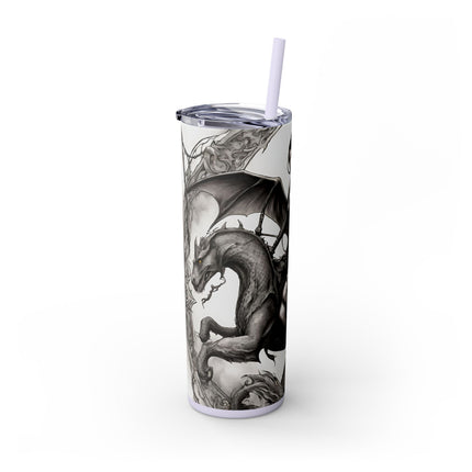 GOTHIC MEDIEVAL FLYING DRAGON Skinny Tumbler - Mutating Lizard Woman Beast Dark Fantasy Cup