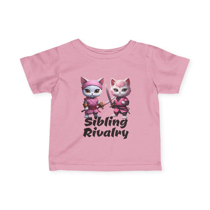 CUSTOM Personalized SIBLING RIVALRY Cat Warrior Samurai's ADD NAME Infant Shirt