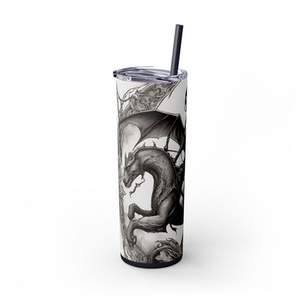 GOTHIC MEDIEVAL FLYING DRAGON Skinny Tumbler - Mutating Lizard Woman Beast Dark Fantasy Cup