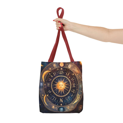 Moon Phases Tote Bag | Lunar Cycle Astronomy Wiccan Grocery Bag | Solstice Home Office Laptop Carrier | Solar System Travel Overnight Gift