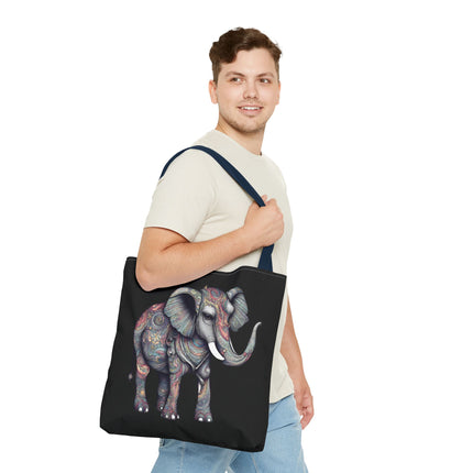 Personalized Elephant Gift Tote | Majestic Custom Grocery Bag | Animal Lovers Office Travel Carrier | Wild Kingdom Business Traveler