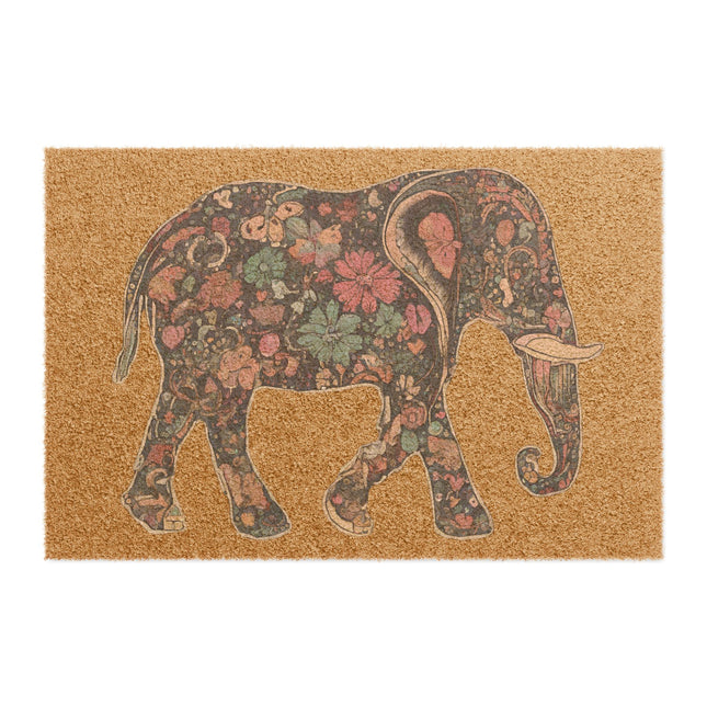 FLOWER PATTERN ELEPHANT Doormat