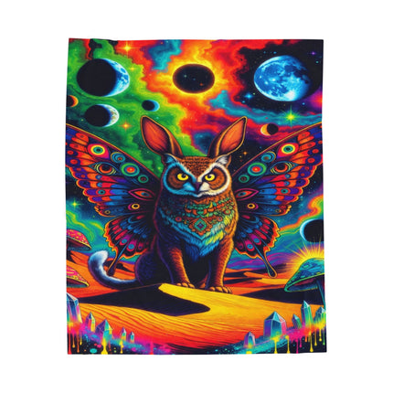 PSYCHEDELIC BUNNOWFLY Trippy Lush Blanket