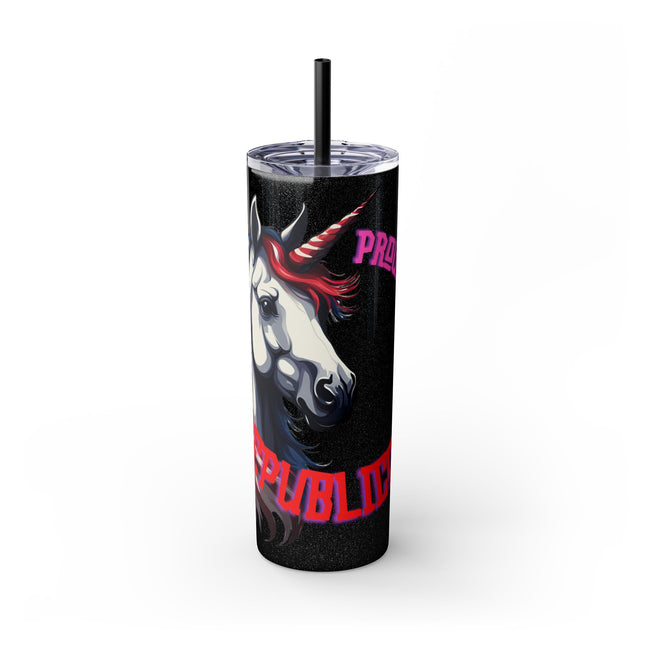 PROUD TO BE A REPUBLICORN Skinny Tumbler - American Unicorn United States Freedom Loving Insulated Cup