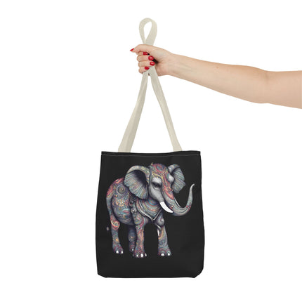 Personalized Elephant Gift Tote | Majestic Custom Grocery Bag | Animal Lovers Office Travel Carrier | Wild Kingdom Business Traveler