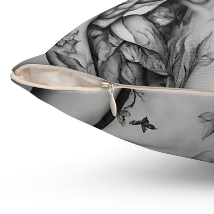 ROSE FLOWERED WOMAN Decorative Pillow