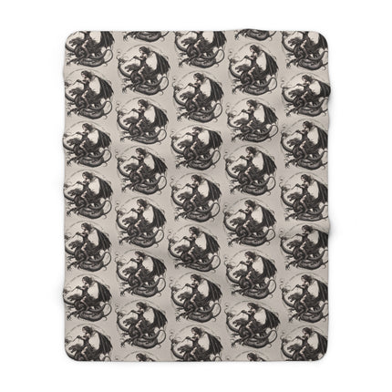 GOTHIC DRAGON RIDER Fleece Blanket