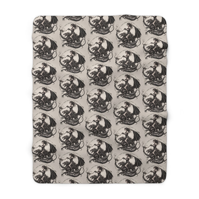 GOTHIC DRAGON RIDER Fleece Blanket