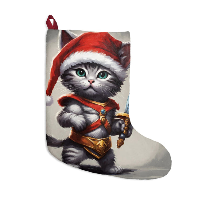 Christmas Stockings, Kids Adults Stockings, Cat Lovers Christmas Gift, Santa Warrior, Stockings with Cats, Kitten Stocking, Pet Holiday Gift