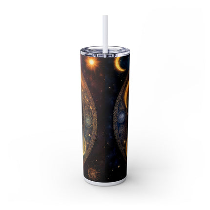 SUN & MOON PHASES Skinny Tumbler - Lunar Cycle Astronomy Night Sky Galaxy Cup