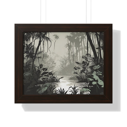 Wall Decor, Jungle Scene, Framed Wall Hanging, Black Shadow Print, Nature Scene Picture, Living Room Poster, Office Scenery