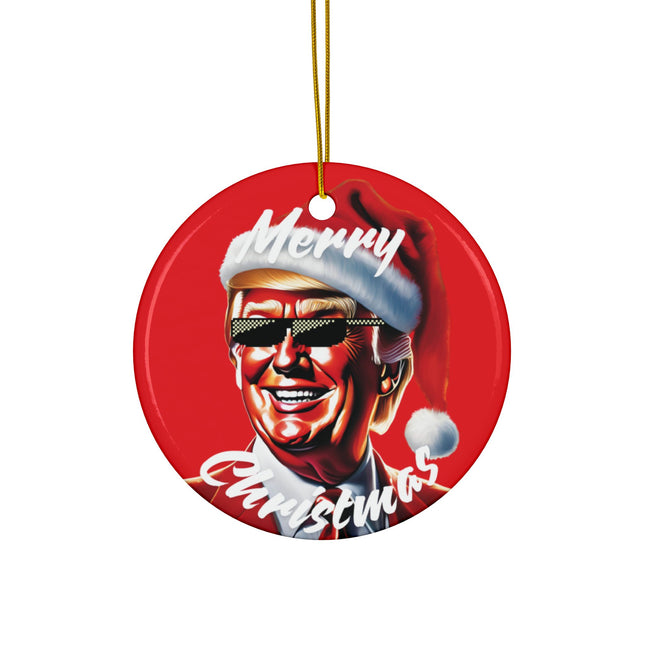 TRUMP MERRY CHRISTMAS Red Ornament