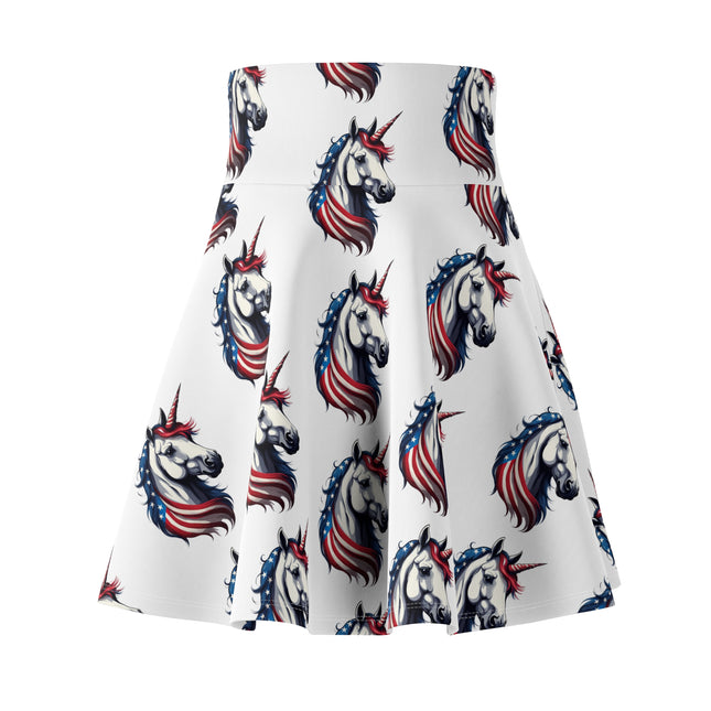 Patriotic Unicorn Skater Skirt | United States America Freedom Election Voter Summer Fall Wear | Patriot Loving American Veteran Womens Gift