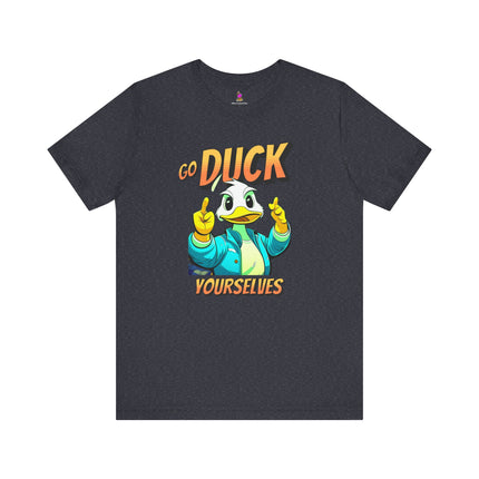 GO DUCK YOURSELVES Profane Quack T-Shirt - Funny Duck Wordplay Humor Tee