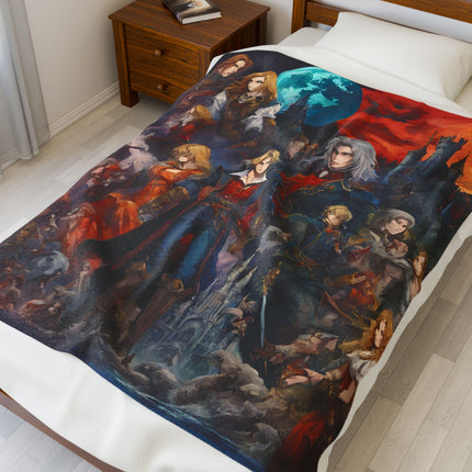 LEGACY OF A CLAN OF NIGHT SLAYERS Video Game Inspired Abstract Collage Blanket