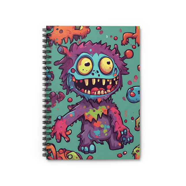 Kids Monster Fun Spiral Notebook | Gross Out Furry Ooze Filled Colorful Rule Line Paper | Cute Fuzzy Funny Happy Smiling Child Beast Journal