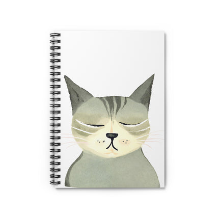Uptight Offended Cat Unhappy Kitty Spiral Notebook Rule Line Paper A5 6x8 Inch Size Journal Cat Lovers Gift