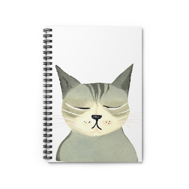 Uptight Offended Cat Unhappy Kitty Spiral Notebook Rule Line Paper A5 6x8 Inch Size Journal Cat Lovers Gift