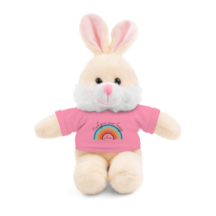 FIND YOUR INNER HAPPY PLACE Inspirational Rainbow Stuffed Animal