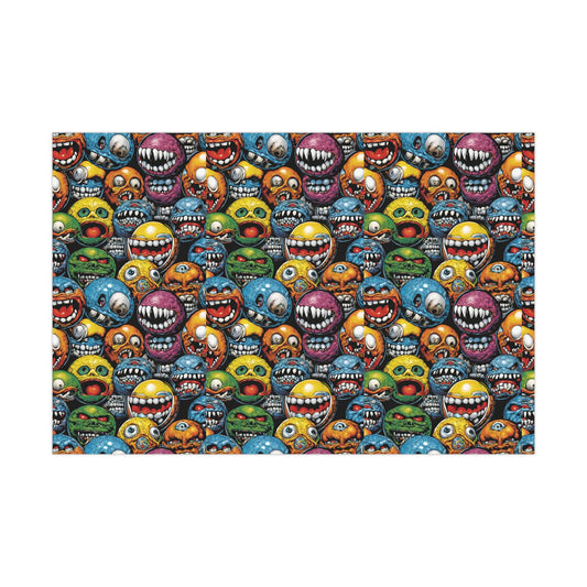 Retro Birthday Wrap | Vintage 80s Toys Madballs Inspired Gift Paper | Saturday Morning Cartoon 1980s Lover Party Wrapping | Special Occasion