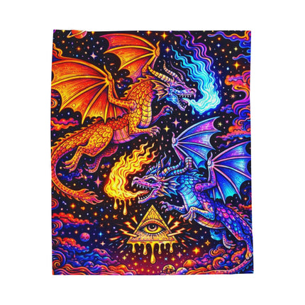 FIRE AND ICE DRAGONS Psychedelic Blanket