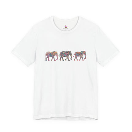 ELEPHANT MARCH T-Shirt - Majestic Animal Herd Art Tee