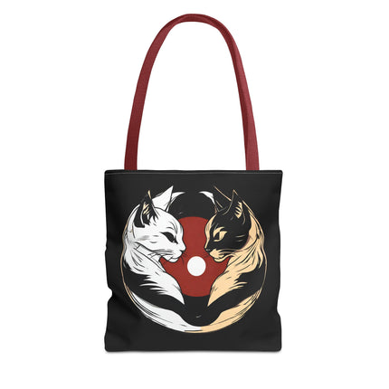 Cat Lovers Tote | Moon Lit Love Cat Grocery Bag | Feline Frisky Office Travel Carrier | Moonlight Kittens Cotton Traveler Tote