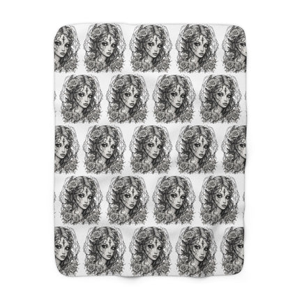 Flower Girl, Fantasy Blanket, Cracked Beauty, Angelic Rose, Pretty Goddess, Bedroom Cover, Couch Throw, Warm Cozy Sherpa Fleece